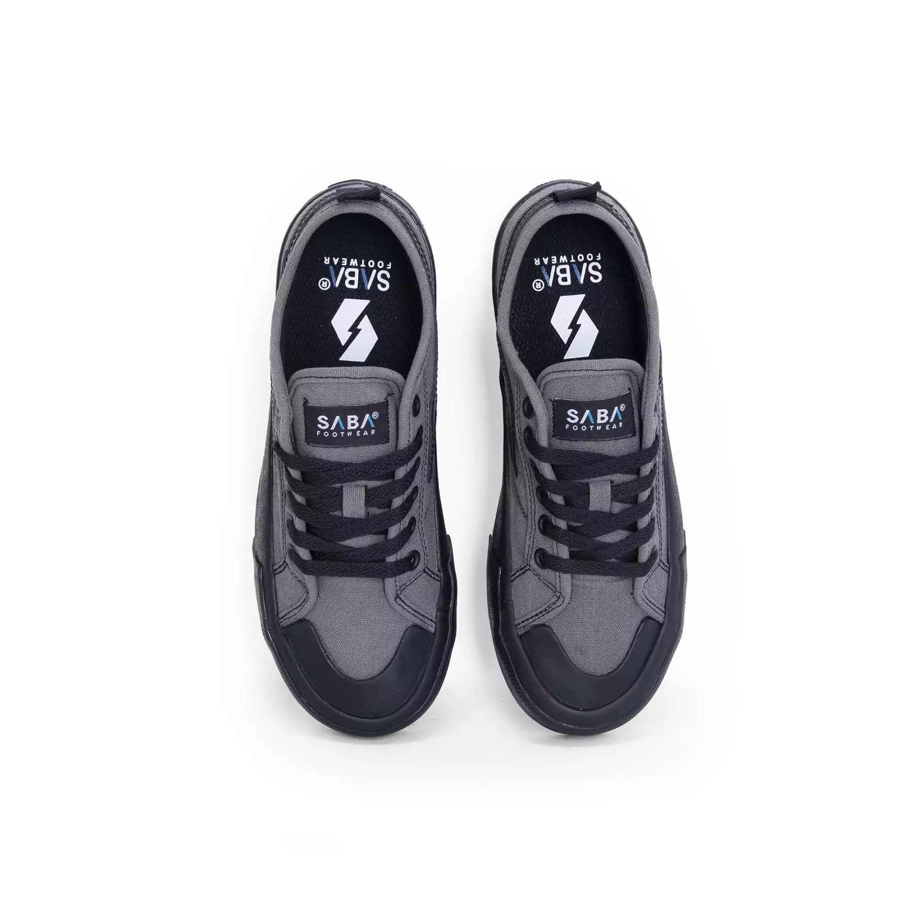 SABA Veron Grey ALL Black - Sepatu Sneakers Casual Pria Wanita