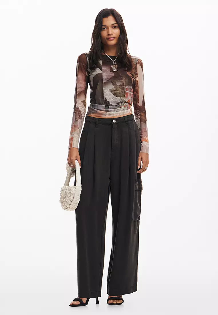 Desigual Woman Fluid cargo pants.