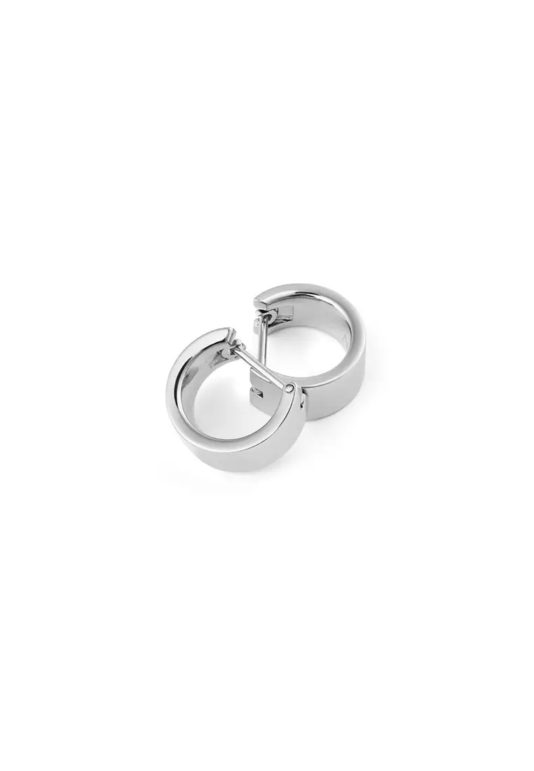 Line Earring Polished Silver 5.5mm - Unisex Earrings for women and men stainless steel Earrings DW Official Authentic Original