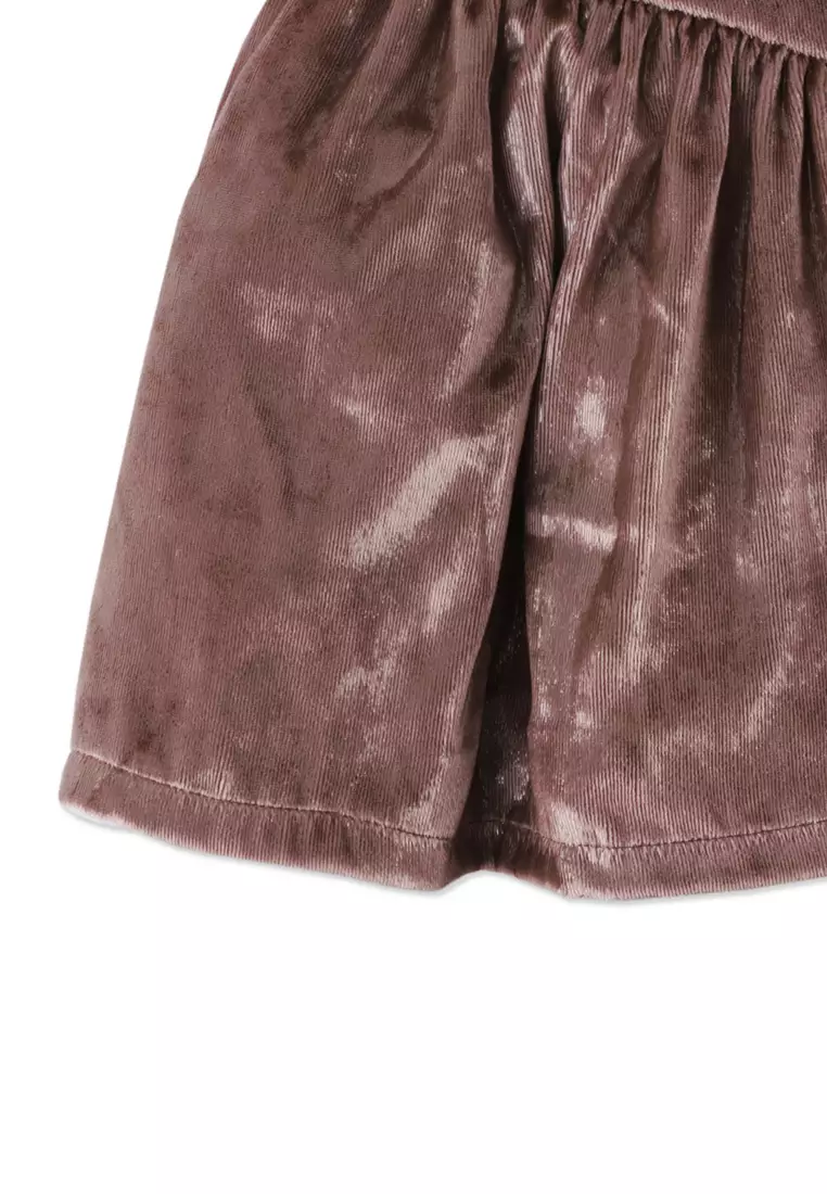 Girls Lurex Velvet Pull On Skirt With Yoke