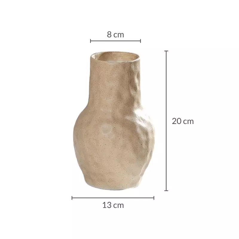Earthen Sculpture Vase (Beige)