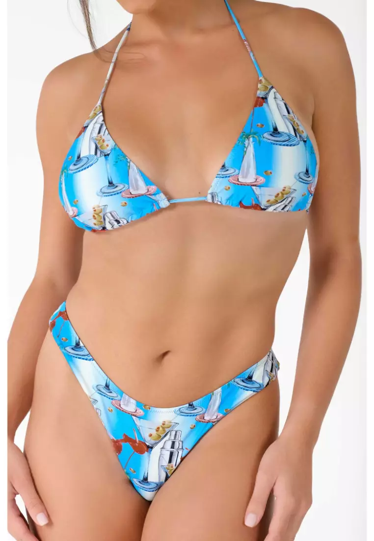 Martini High Rise Cheeky Bikini Bottoms / Dirty Martini