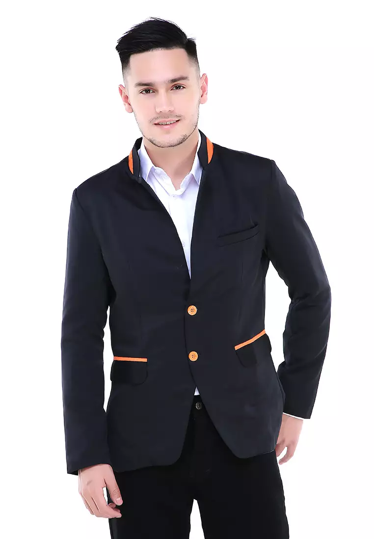 Woreq Jas Blazer Pria Classic Collar Formal Longsleeve Suit Material High Twist ORIGINAL