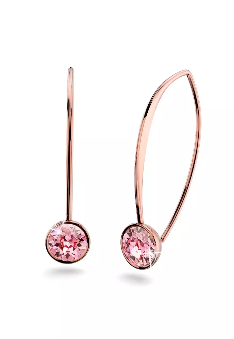 KRYSTAL COUTURE Prescilla Sparks Earrings Embellished with SWAROVSKI® crystals-Rose Gold/Clear