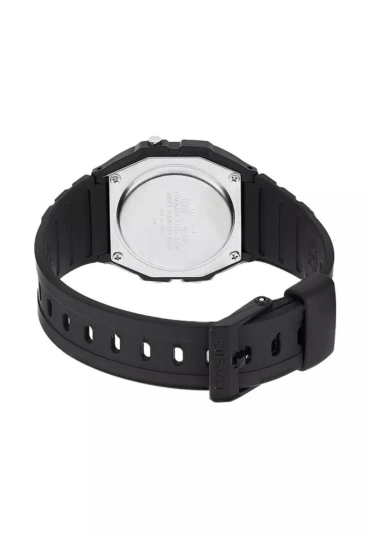 Men Digital Watch W-59-1VQ Black Resin Strap