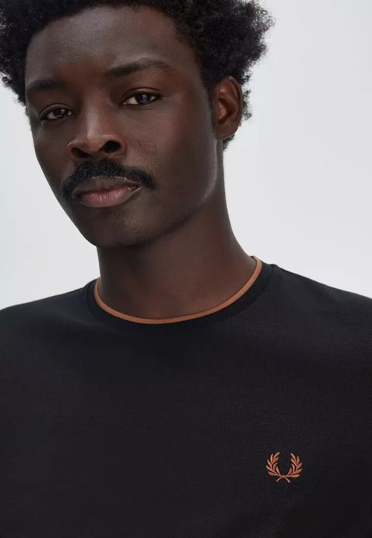 Buy Fred Perry Fred Perry M8585 Crepe Pique T-Shirt (Navy) 2025