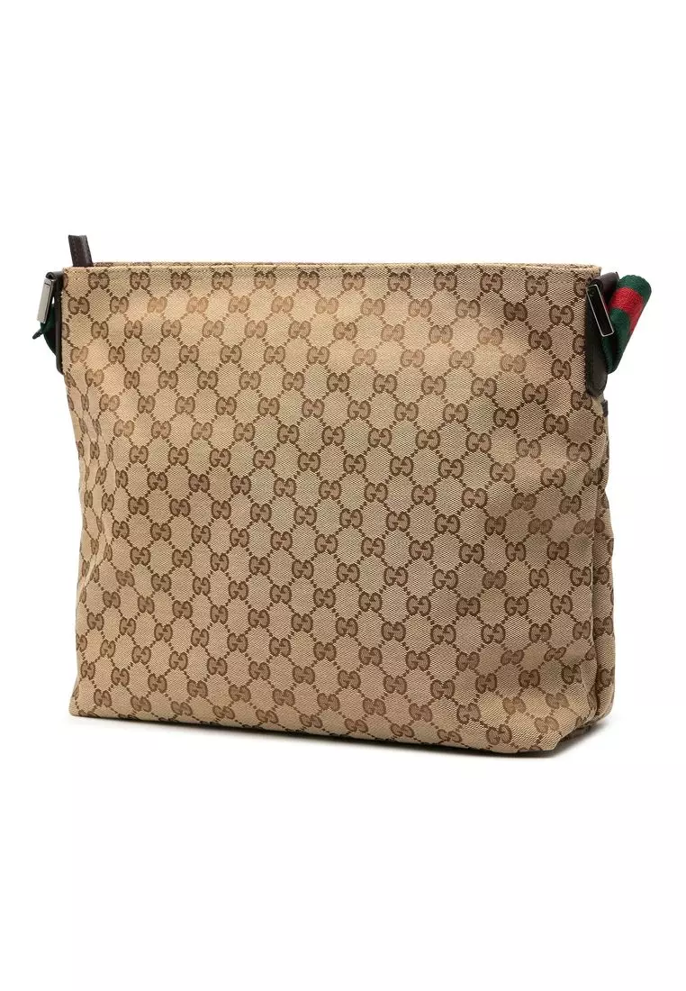 Pre-Loved Gucci Gg Canvas Web Crossbody