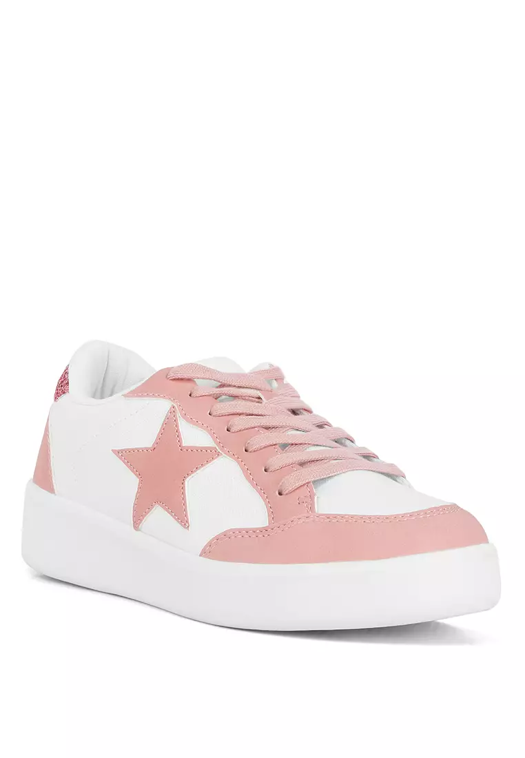 White shoes hot sale with pink