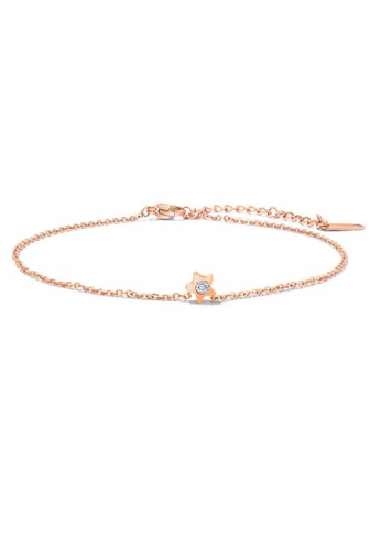 Air Jewellery gold Luxurious Brest  Star Anklet In Rose Gold A71F2AC006AF1DGS_1