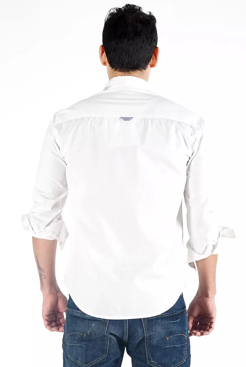 Kemeja Lengan Panjang Leora White Black