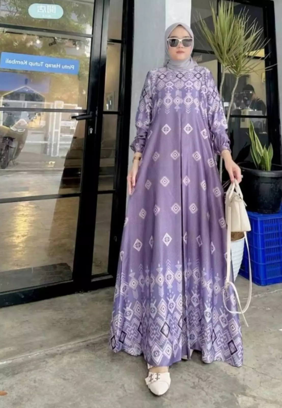Dress Azizah Ungu | Long Dress | Gamis Modern Premium NAN