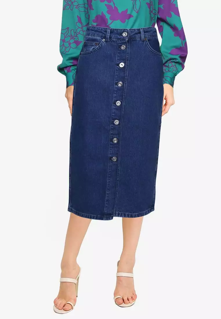 Denim pencil 2025 skirt malaysia