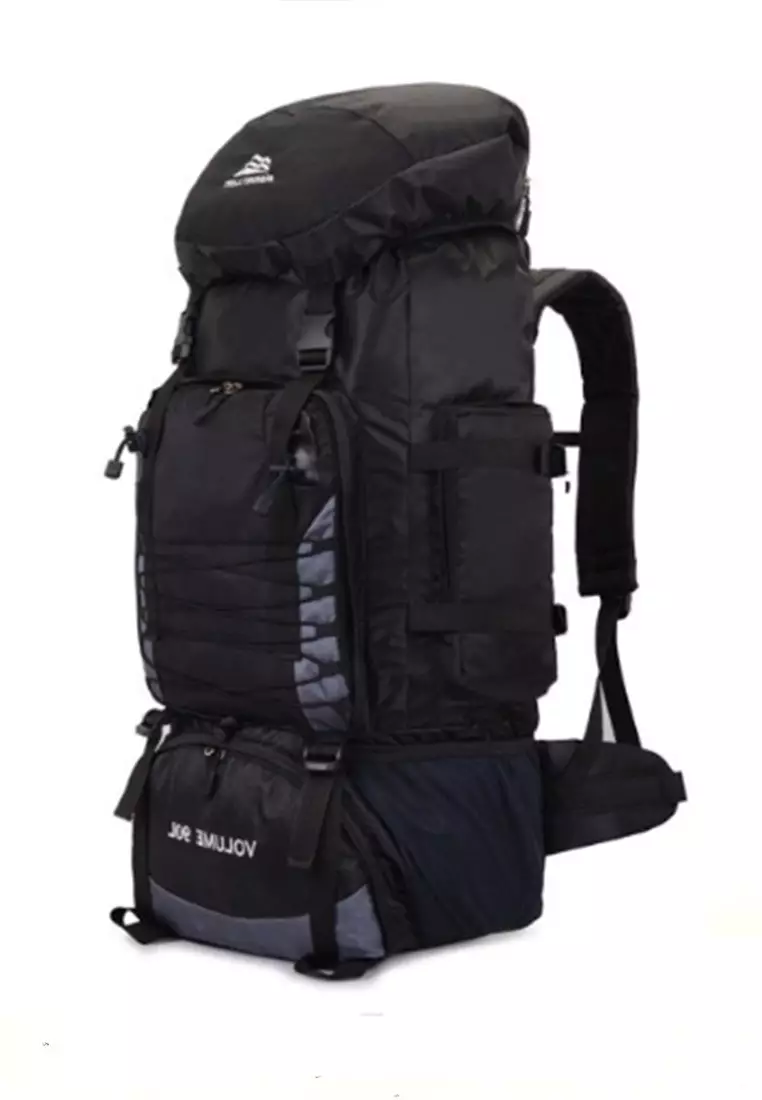 Jovin Tas Gunung Unisex Carrier Bag Travel Backpack Waterproof 90L Many Slot Material Nylon ORIGINAL - Black