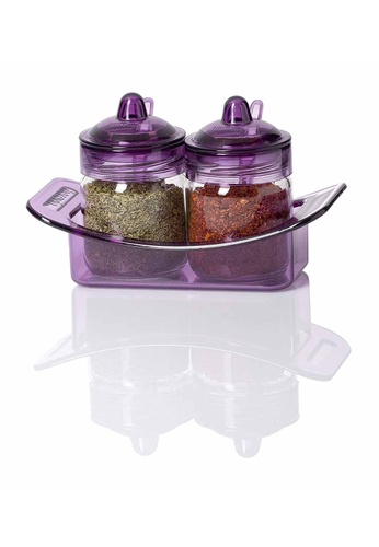 Herevin Herevin 2 Pcs Spice Jar Set / Condiment Set / Spices Container Set / Salt and Pepper / Table Condiment Set - Purple FD9FCHL3653E66GS_1