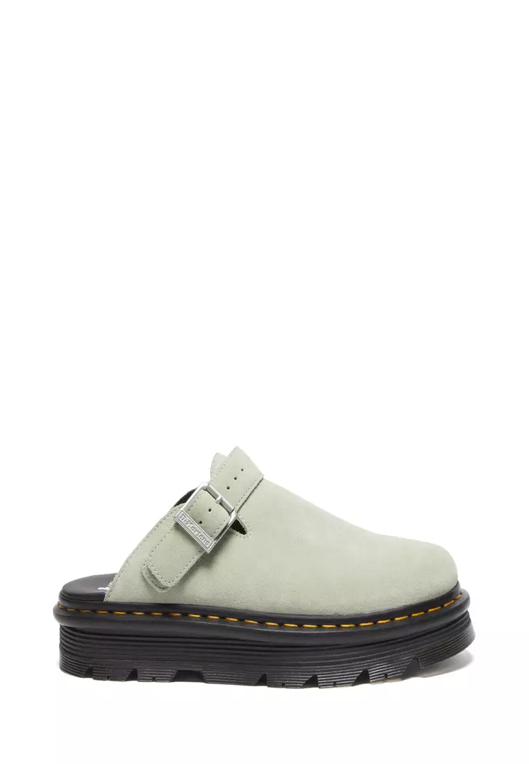 Discount on Dr. Martens  shoes - SKU: Zebzag Suede Casual Slingback Platform Sage Green Mules Men