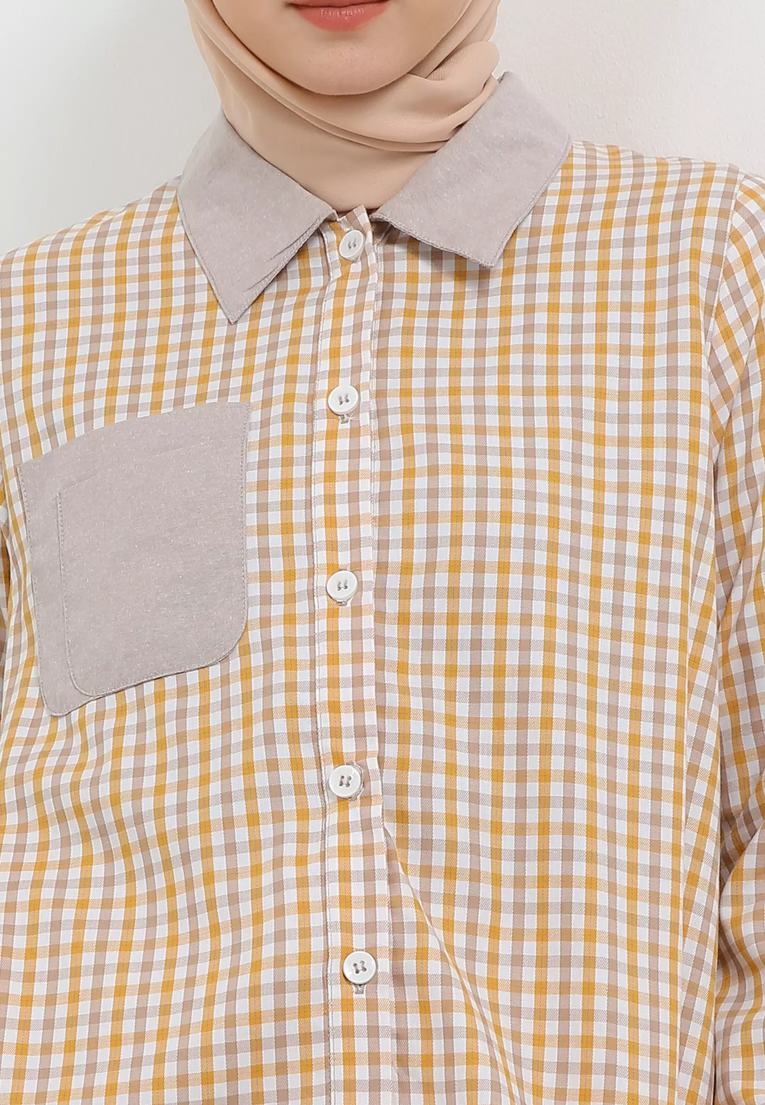 MFMW Hanisya Atasan Kemaja Kubus motif Kotak