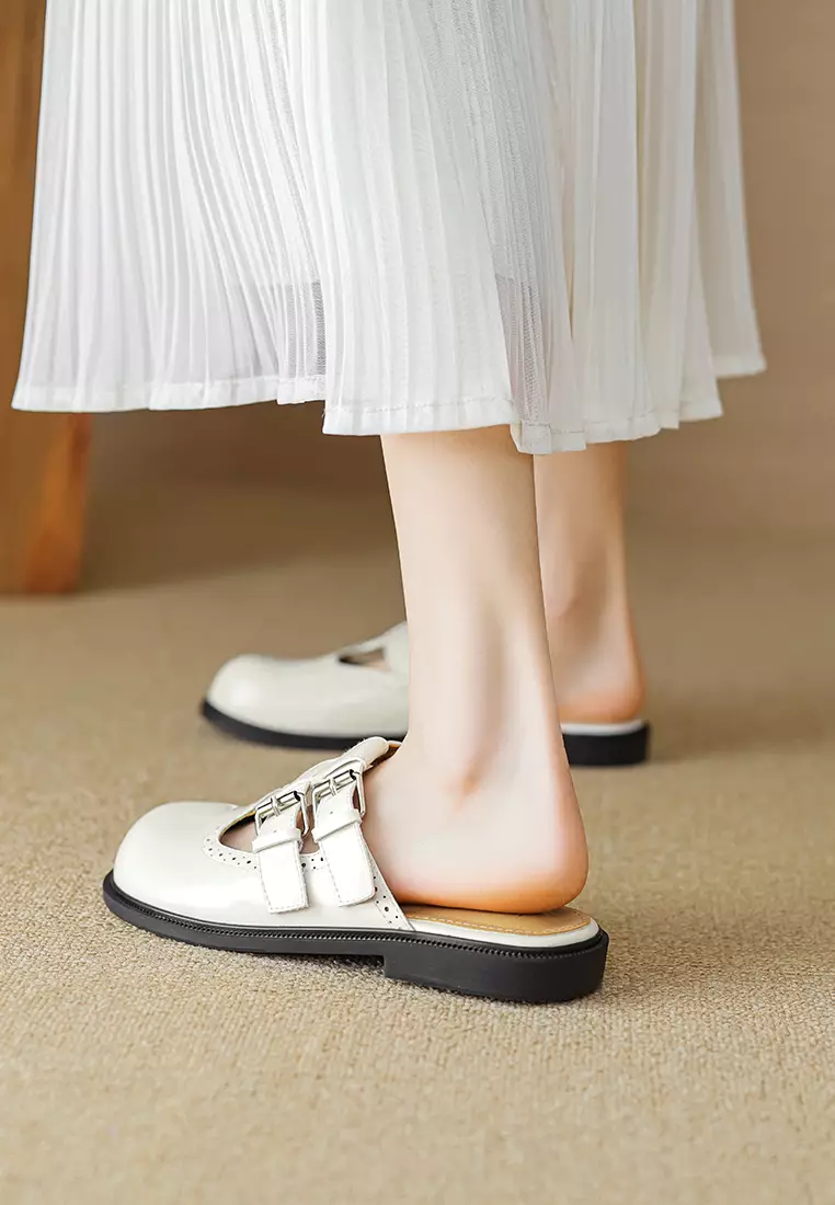 Double Strap Brogue Mules WW939-39