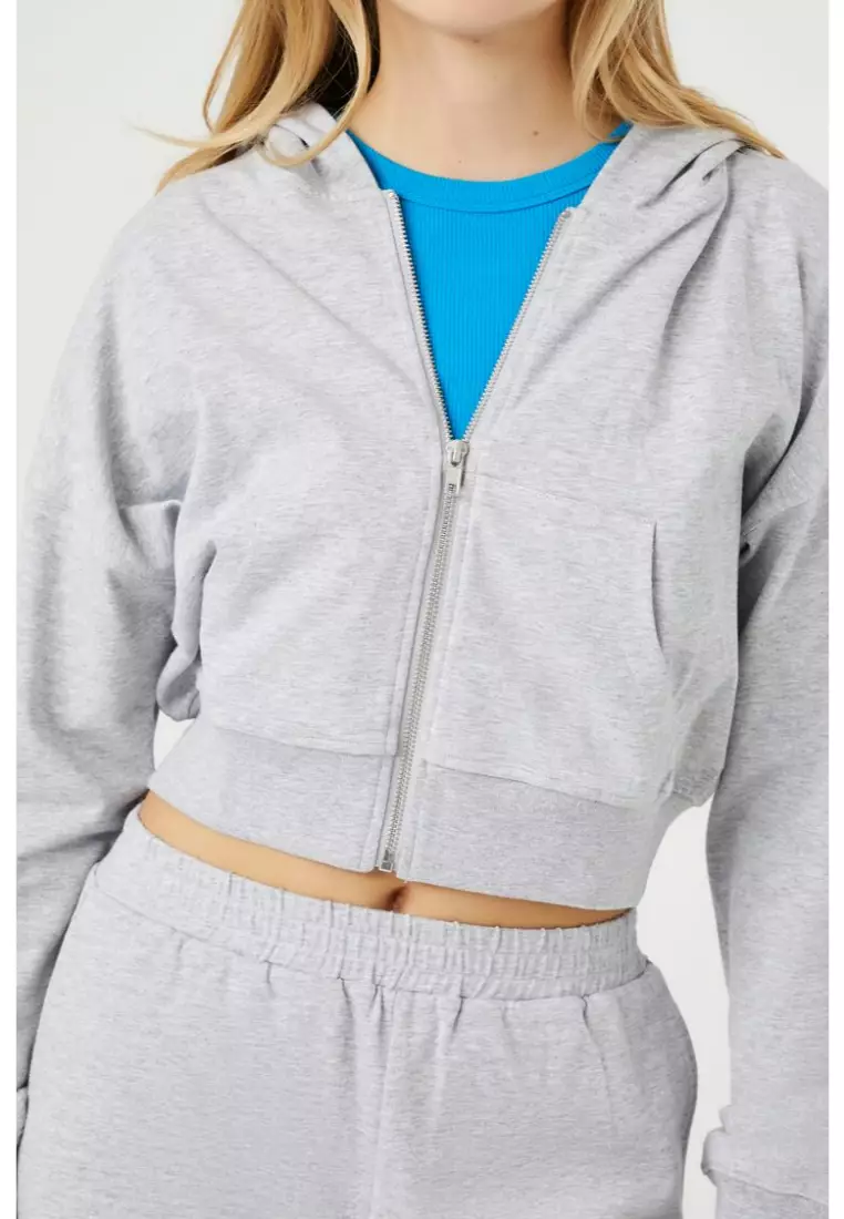 Cropped zip up clearance hoodie forever 21