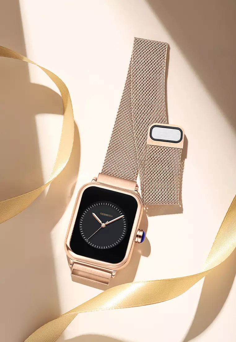 jam tangan wanita tali stainless steel anti air fashion bisnis