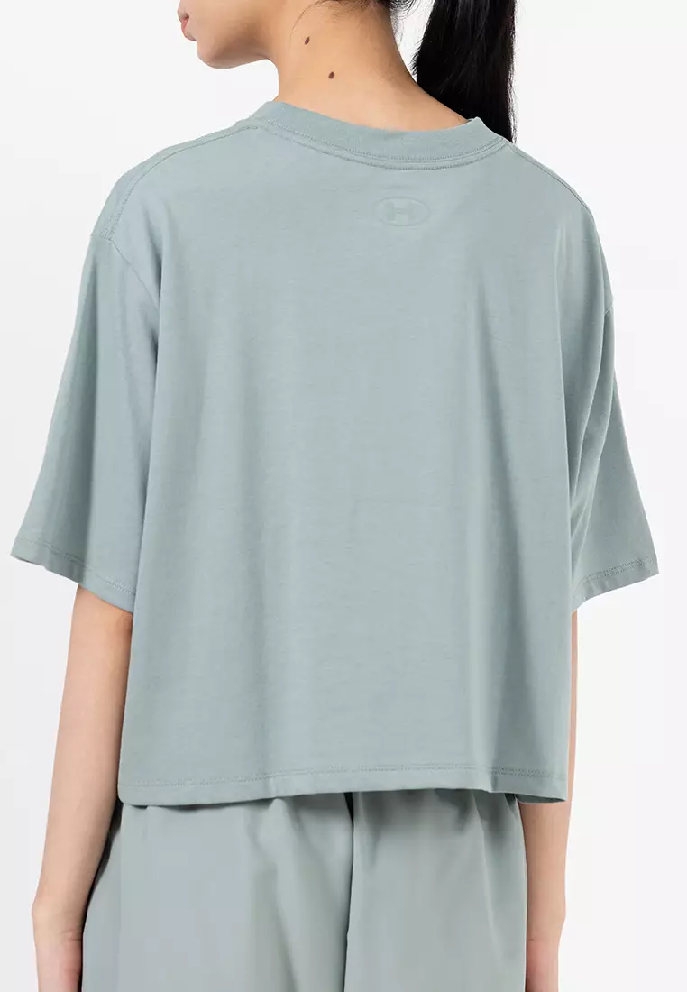 Boxy Crop Simple Short Sleeve T-Shirt