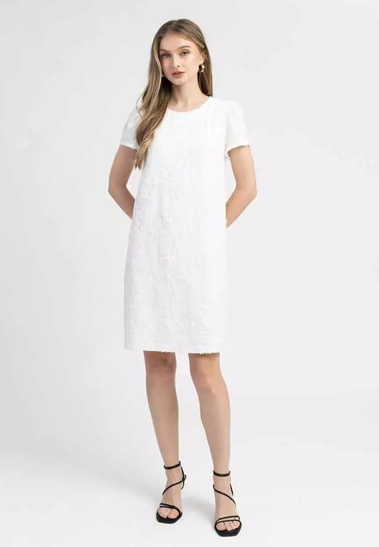 Shaela Floral Embroidered Shift Dress