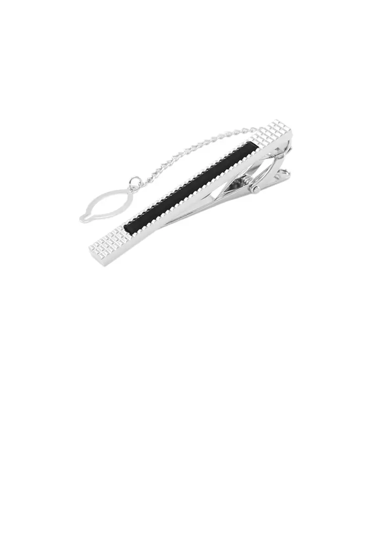 Clip De Cravate Pour Homme En Acier Avec Agate - Look Vintage - Purity 925