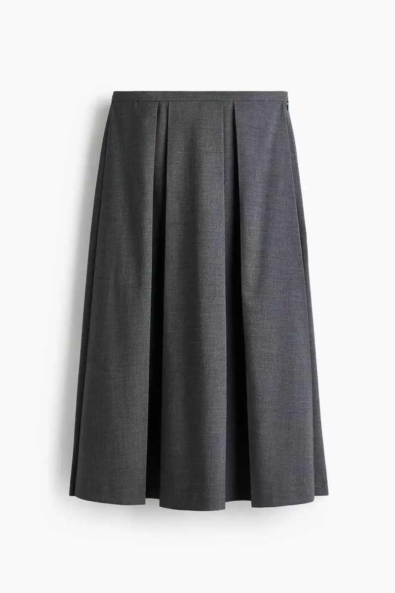 Pleated midi skirt