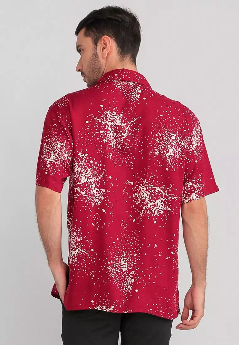 Nade Japan NTA72 Kemeja MKM Men Basic Splatter Maroon
