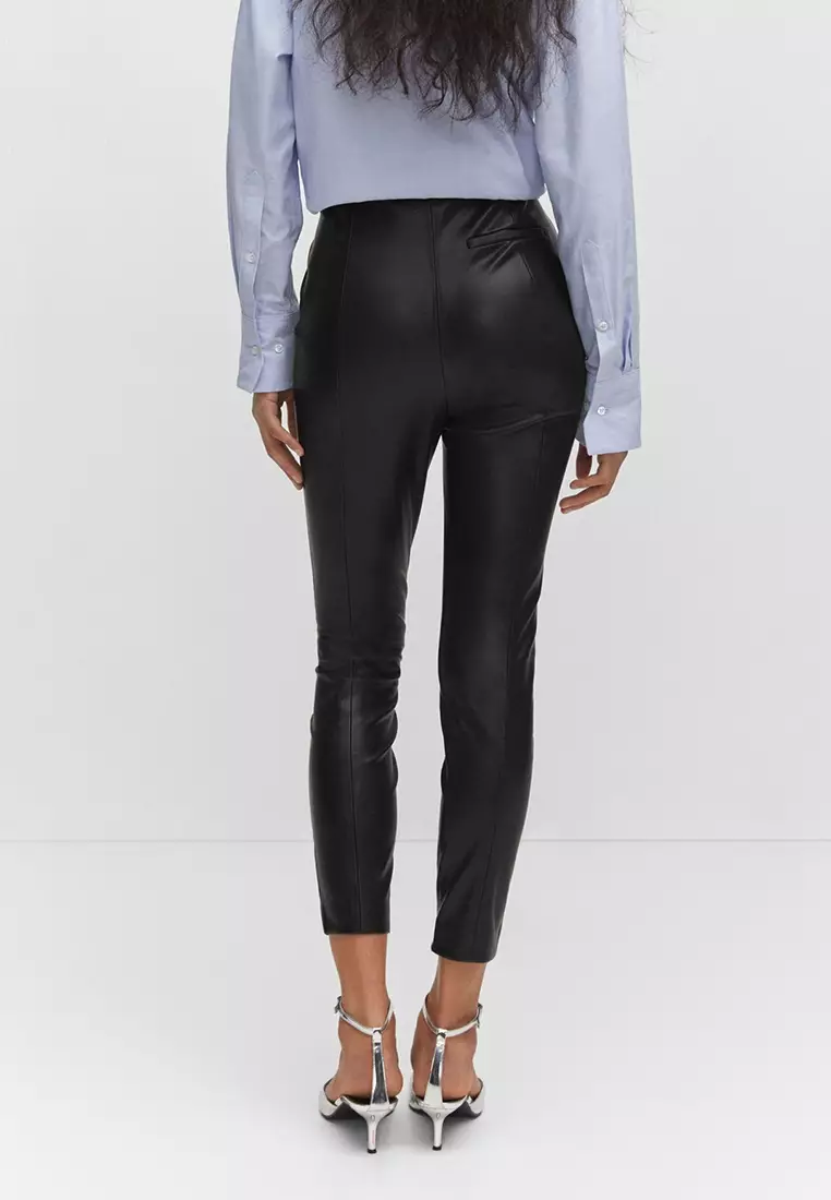 Buy Mango Leather-Effect Leggings With Split Hems 2024 Online