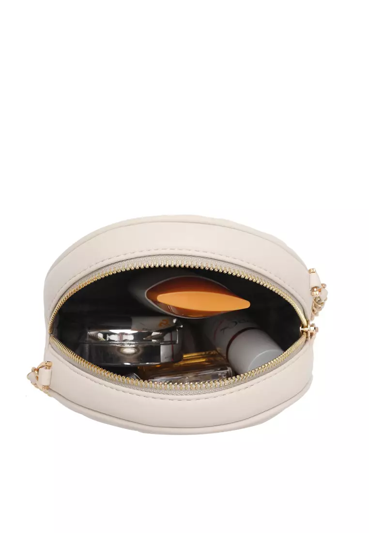 Women's Casual Chain Sling Bag / Crossbody Bag (Tas Selempang Wanita) - Krem