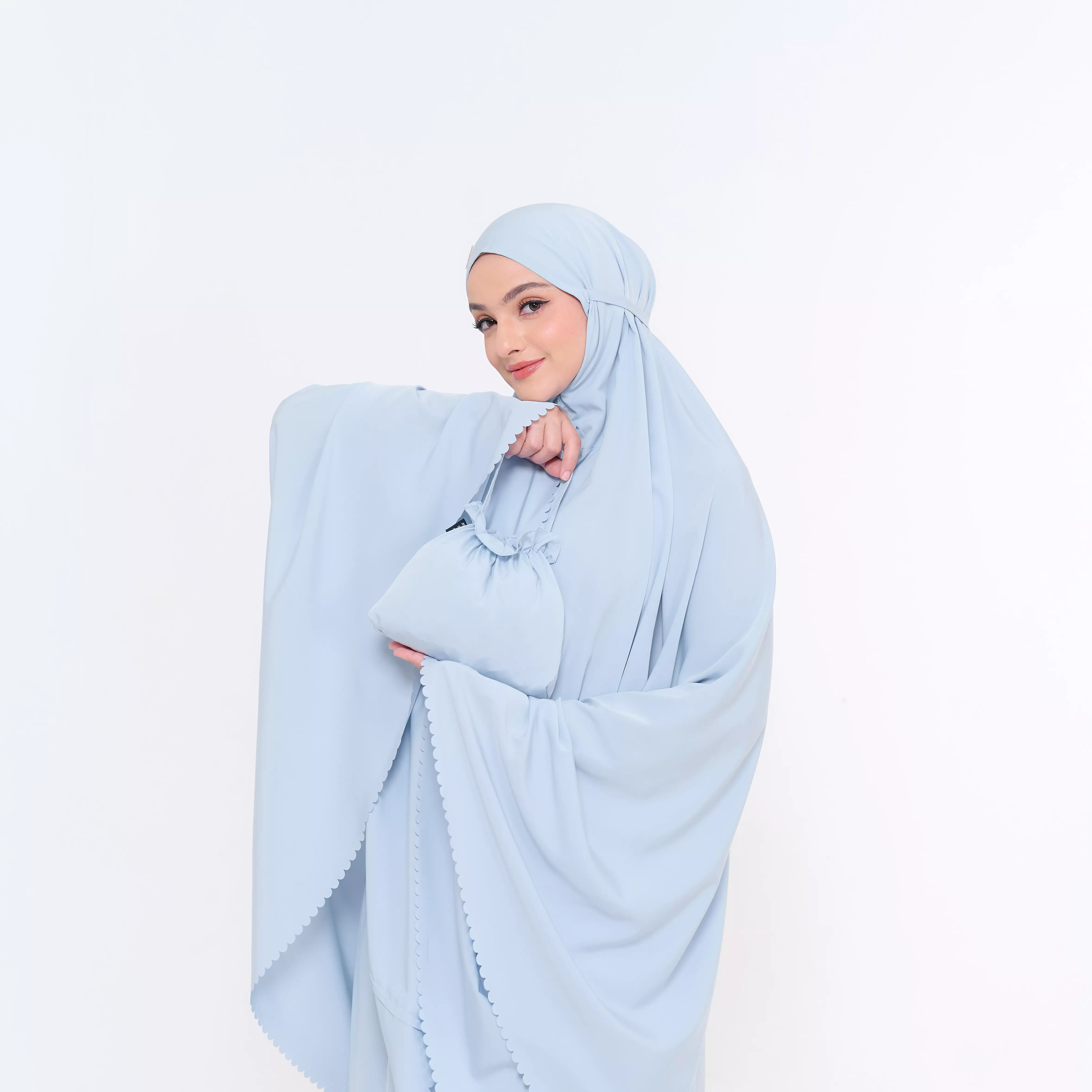 MFMW Marfa Mukena Dewasa 2in1 - Soft Blue - Soft Poly