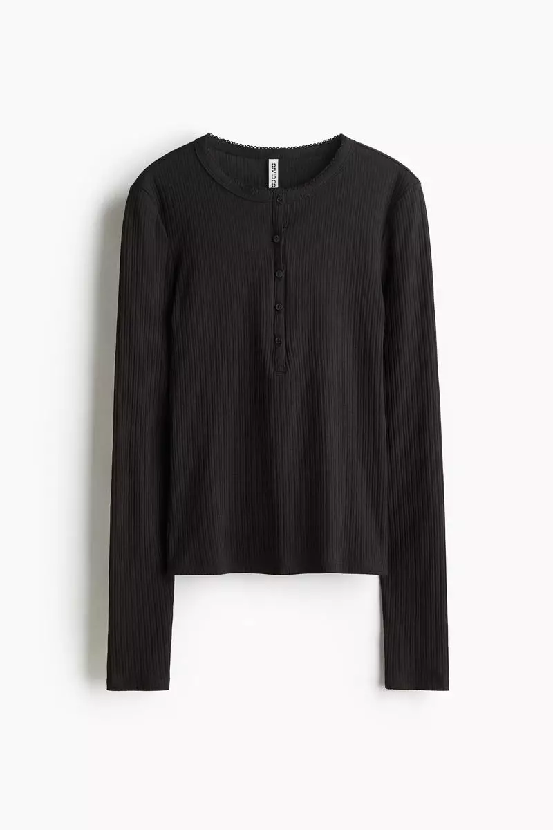Ribbed henley top