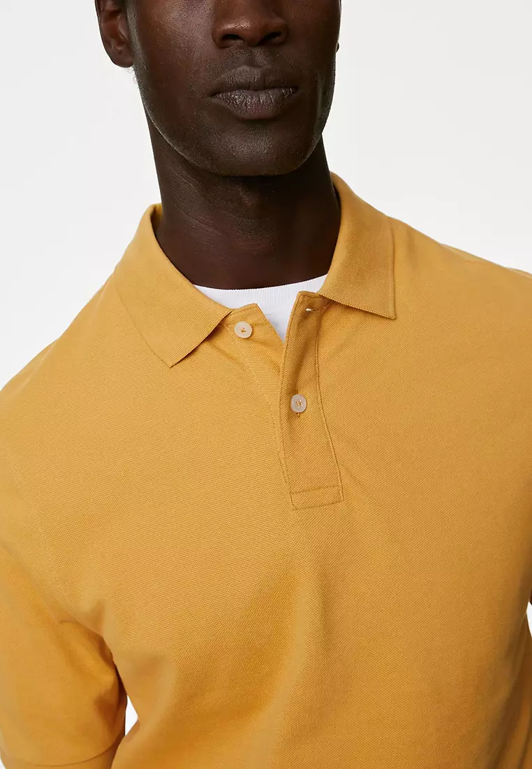 Pure Cotton Pique Polo Shirt