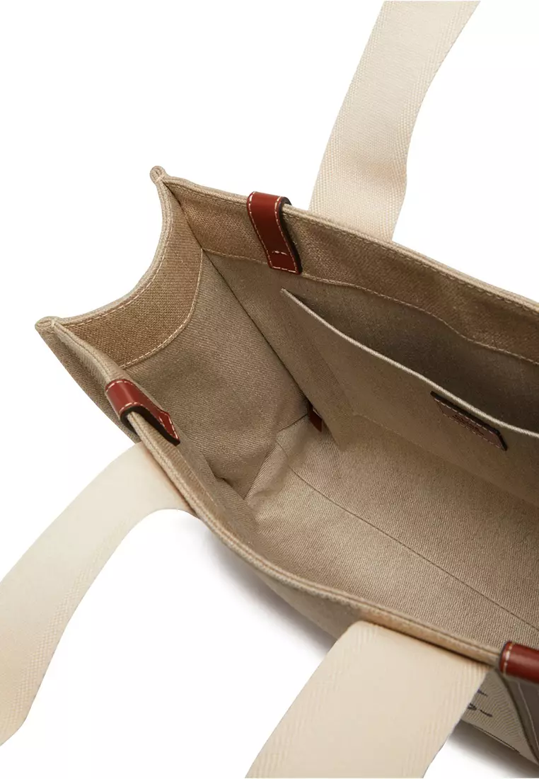 Woody Medium Tote Bag White Brown CHC22AS383I2690U