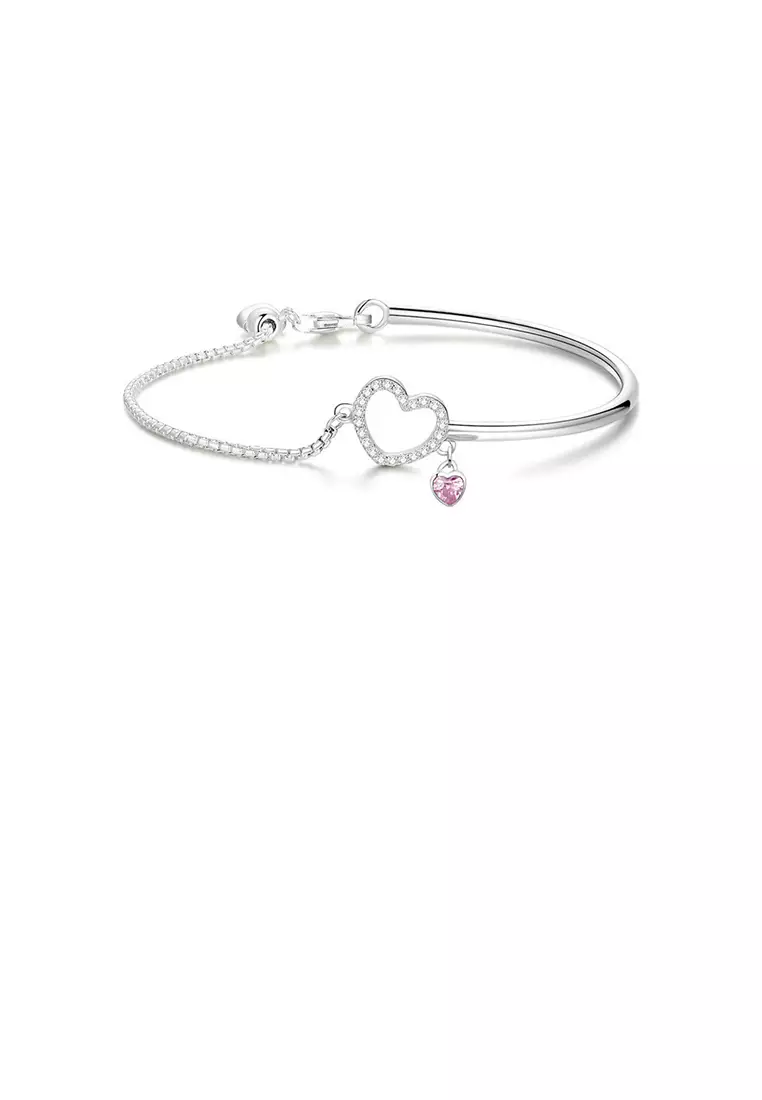 Chunky silver deals heart bracelet