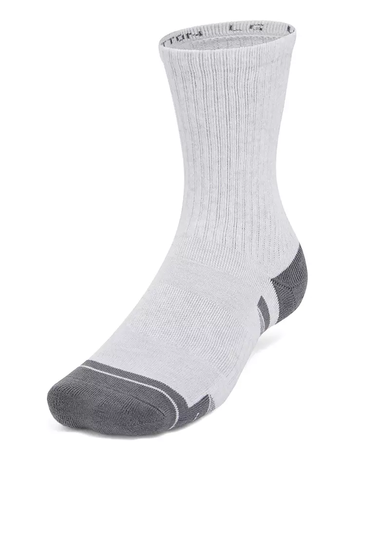 UA Performance Cotton中性中筒運動襪3對裝