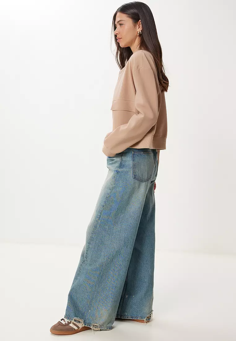 Women's Beige Bomber Woven Jacket With Flap Pockets Oh00063