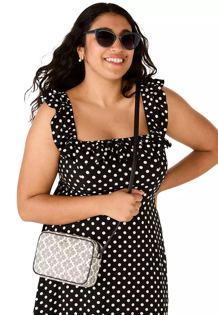 Spade Flower PVC Mini Camera Bag Black Multi KG489