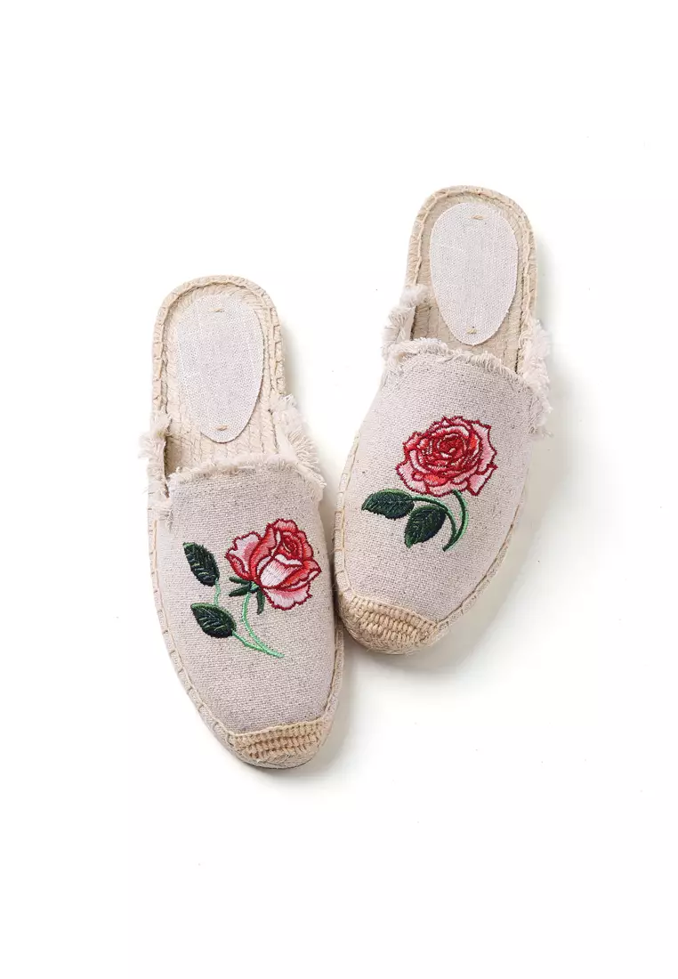 Embroidery Linen Espadrilles HB001