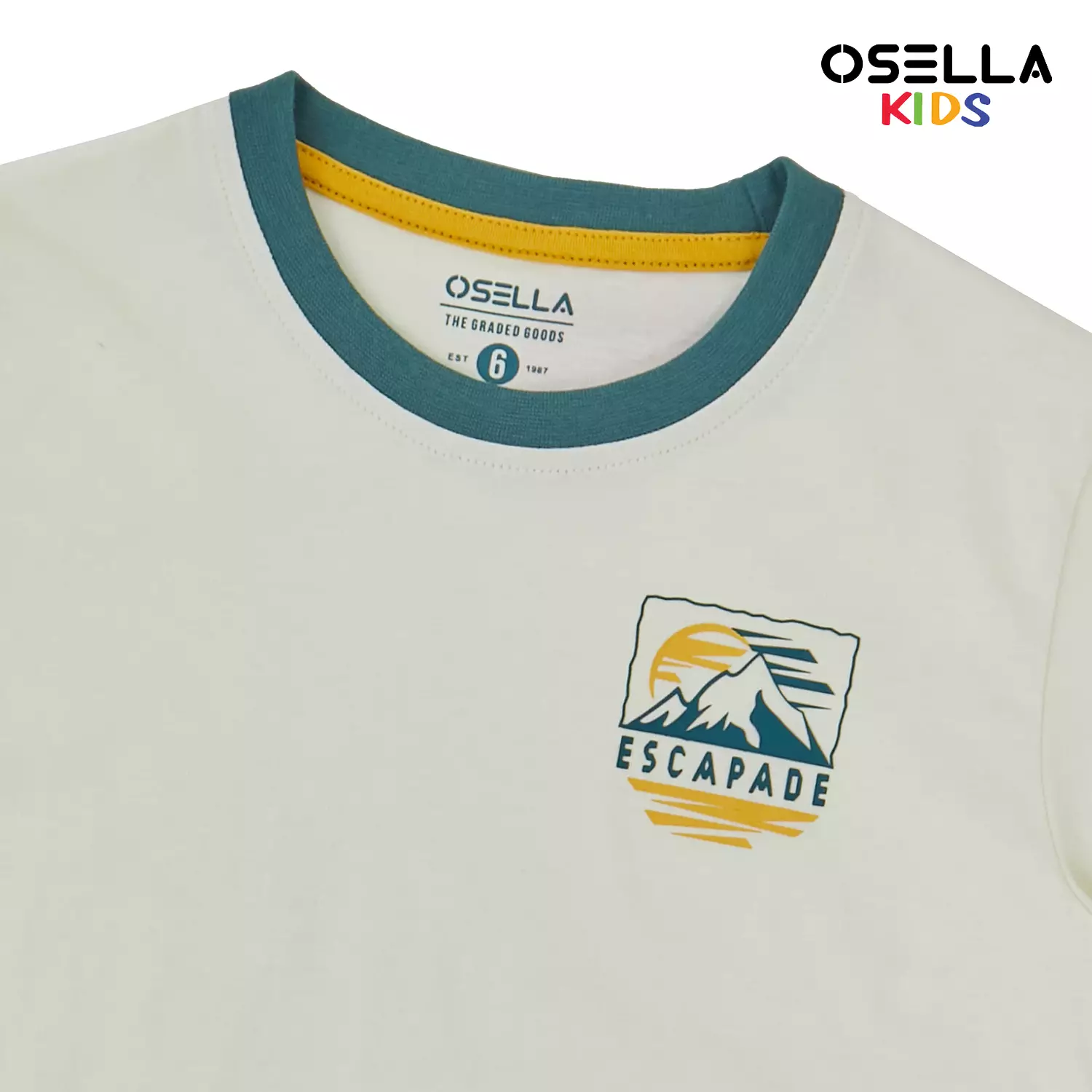 [NEW] Osella Escapade Print T-Shirt Short Sleeve in Beige 2274500788 | Atasan Blouse Anak Laki Laki Kaos Lengan Pendek