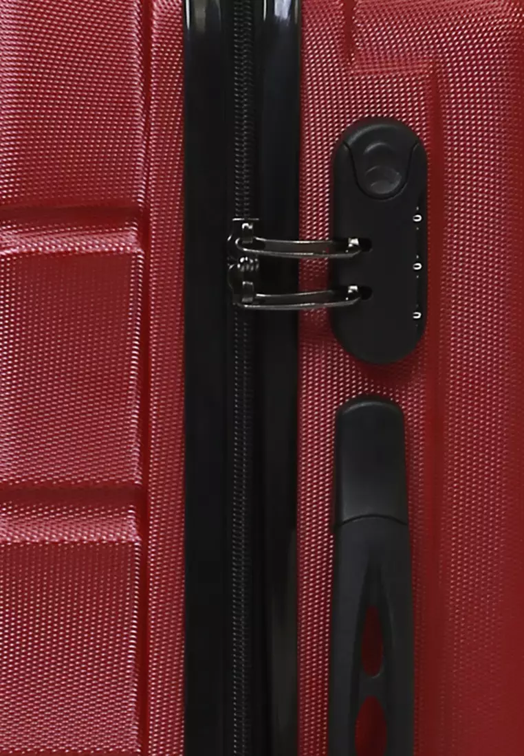 Carlton Koper Cabin Hardcase Unisex Size 20Inch Suitcase Combination Lock Large Compartment Material ABS+PVC Coated ORIGINAL - Red