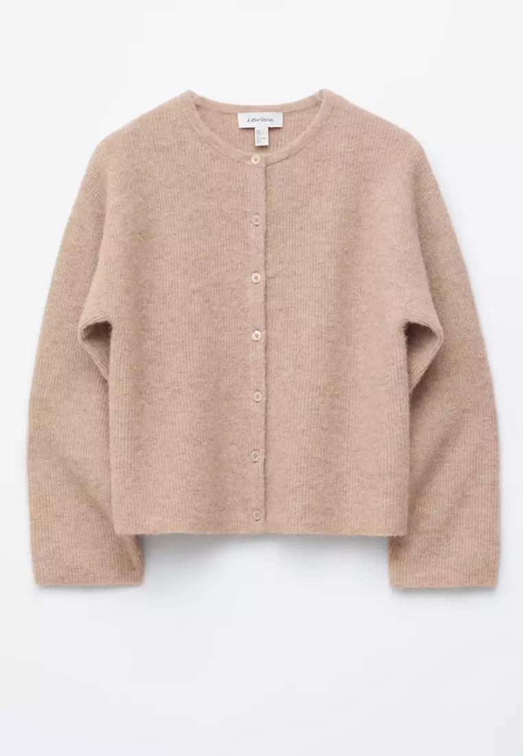 Alpaca-Blend Knitted Cardigan