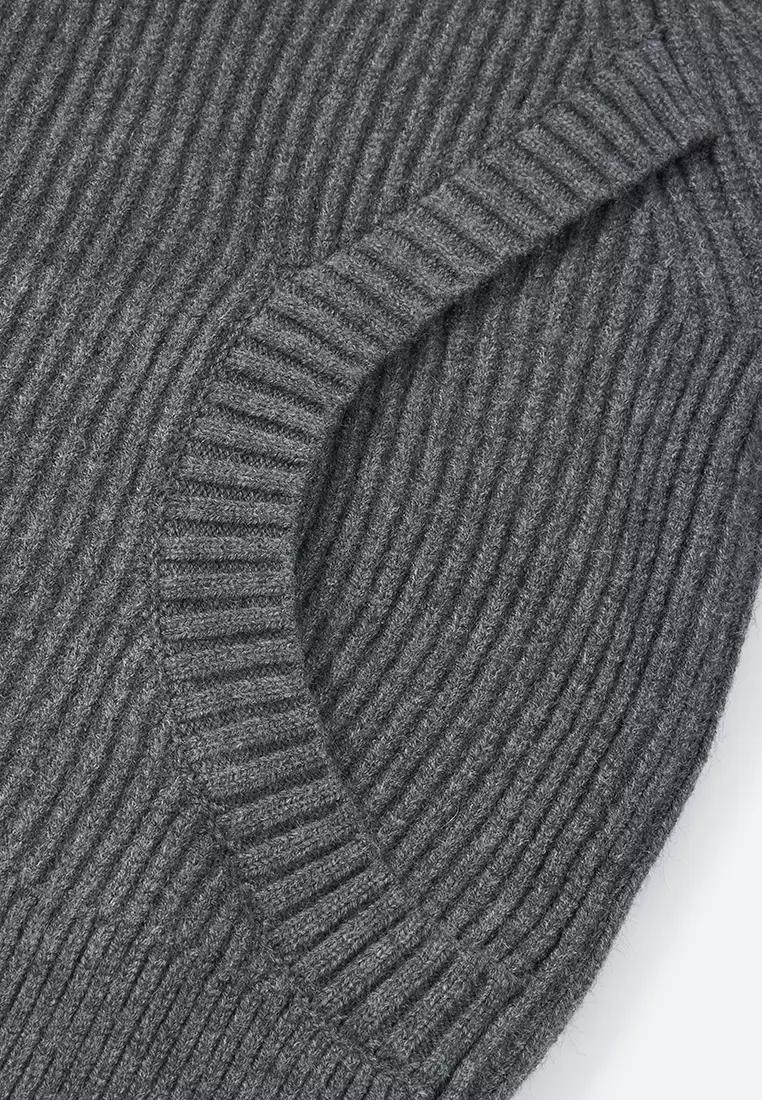 女裝鳶尾花 LOGO 雙向拉鏈開襟毛衣