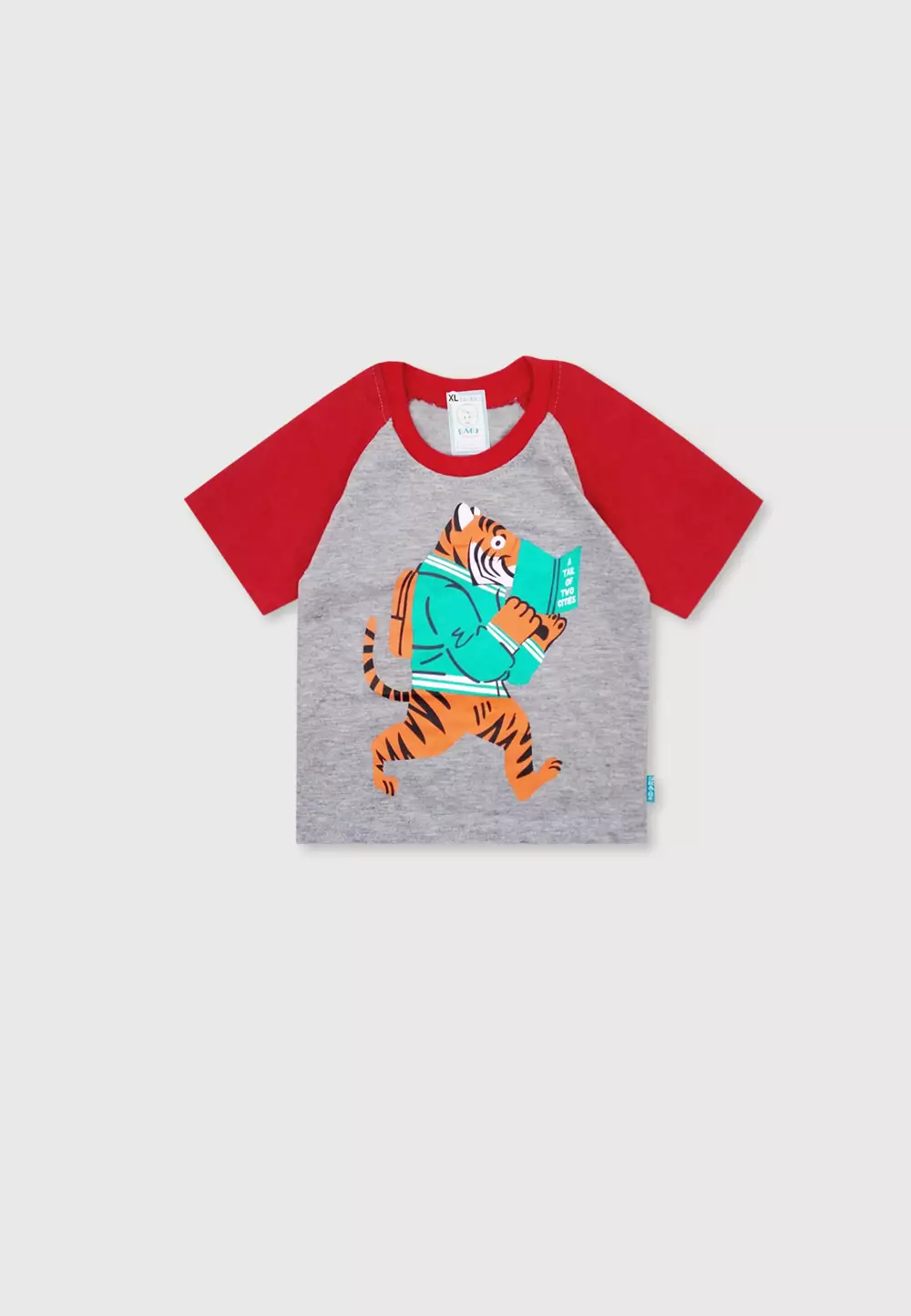 Wakakids Setelan Bayi Laki Laki Baju Lengan Pendek Anak Usia 12 Bulan Hingga 18 Bulan Set Celana Jeans Motif Tiger 3399 Merah