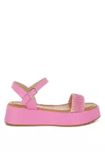 Jual London Rag Raffia Flatform Sandals in Pink Original 2026 | ZALORA ...