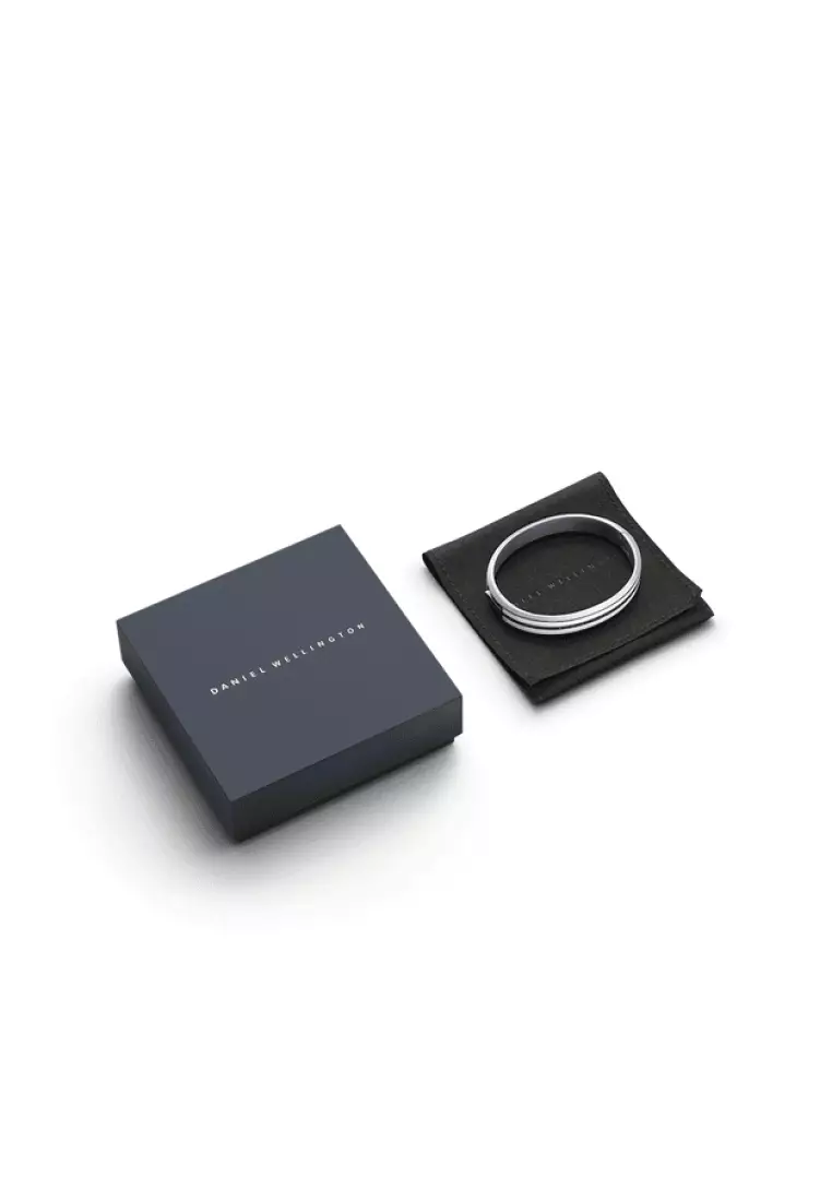 Emalie Infinite White Silver - DW OFFICIAL - Stainless steel Enamel cuff bracelet for women and men