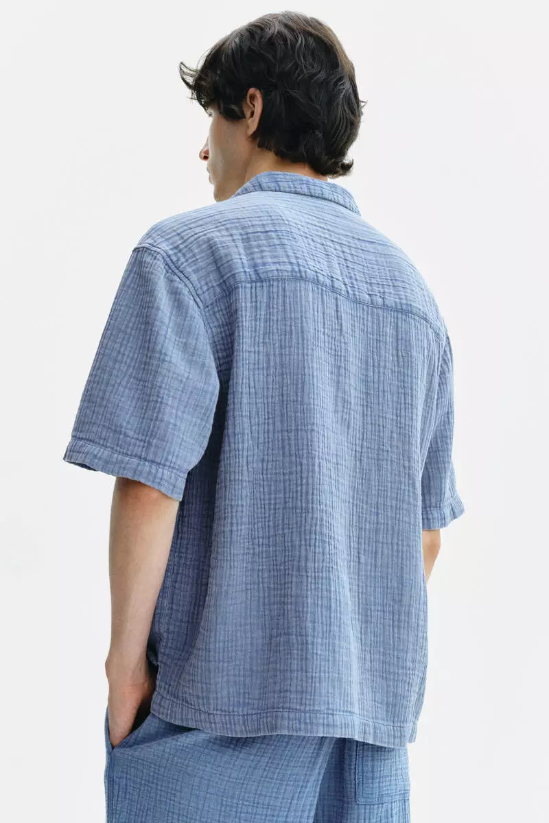 Relaxed Fit Short-sleeved muslin shirt