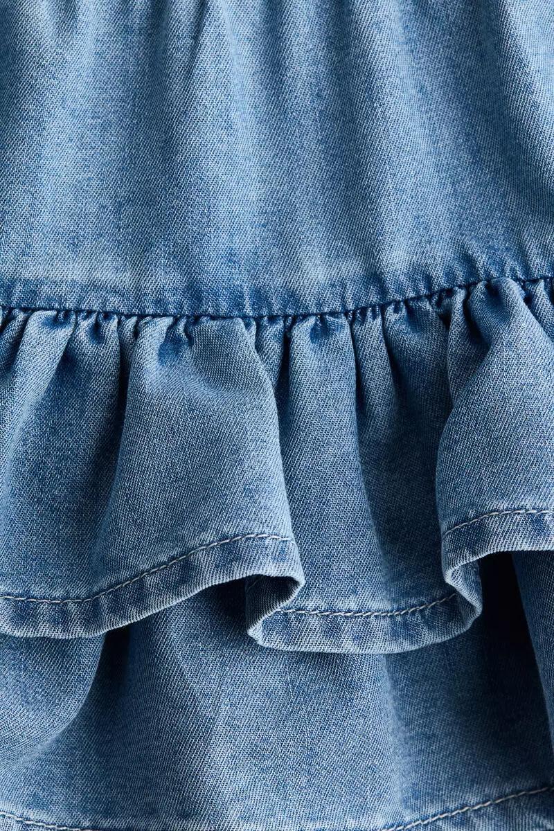 Tiered denim skirt