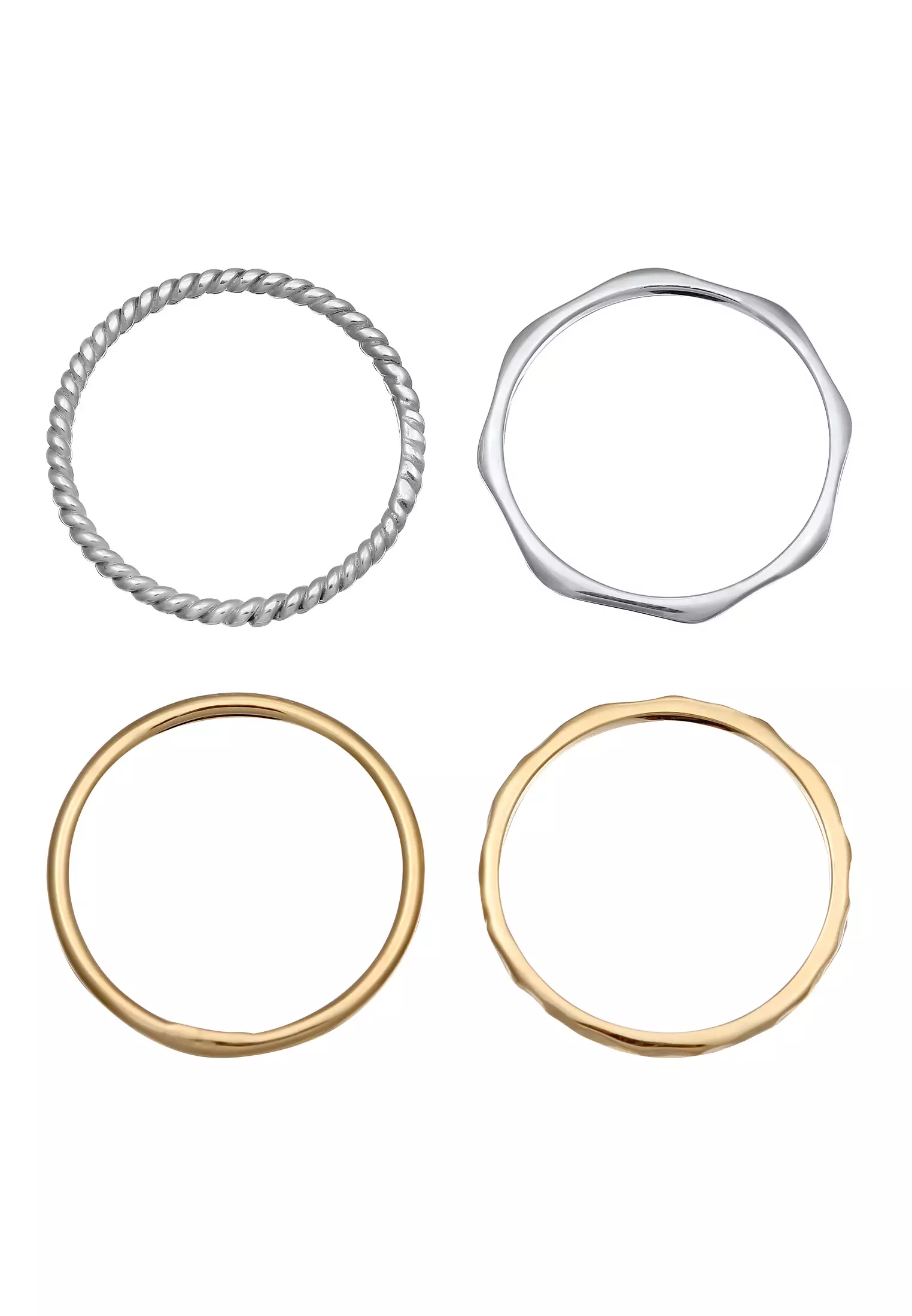 Ring Stack Set Basic Bicolour In Gold Plated