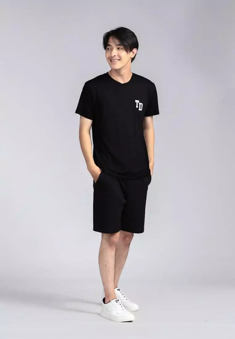 MTI10 Kaos Pria Simple Jepang Distro Td Dakir Hitam